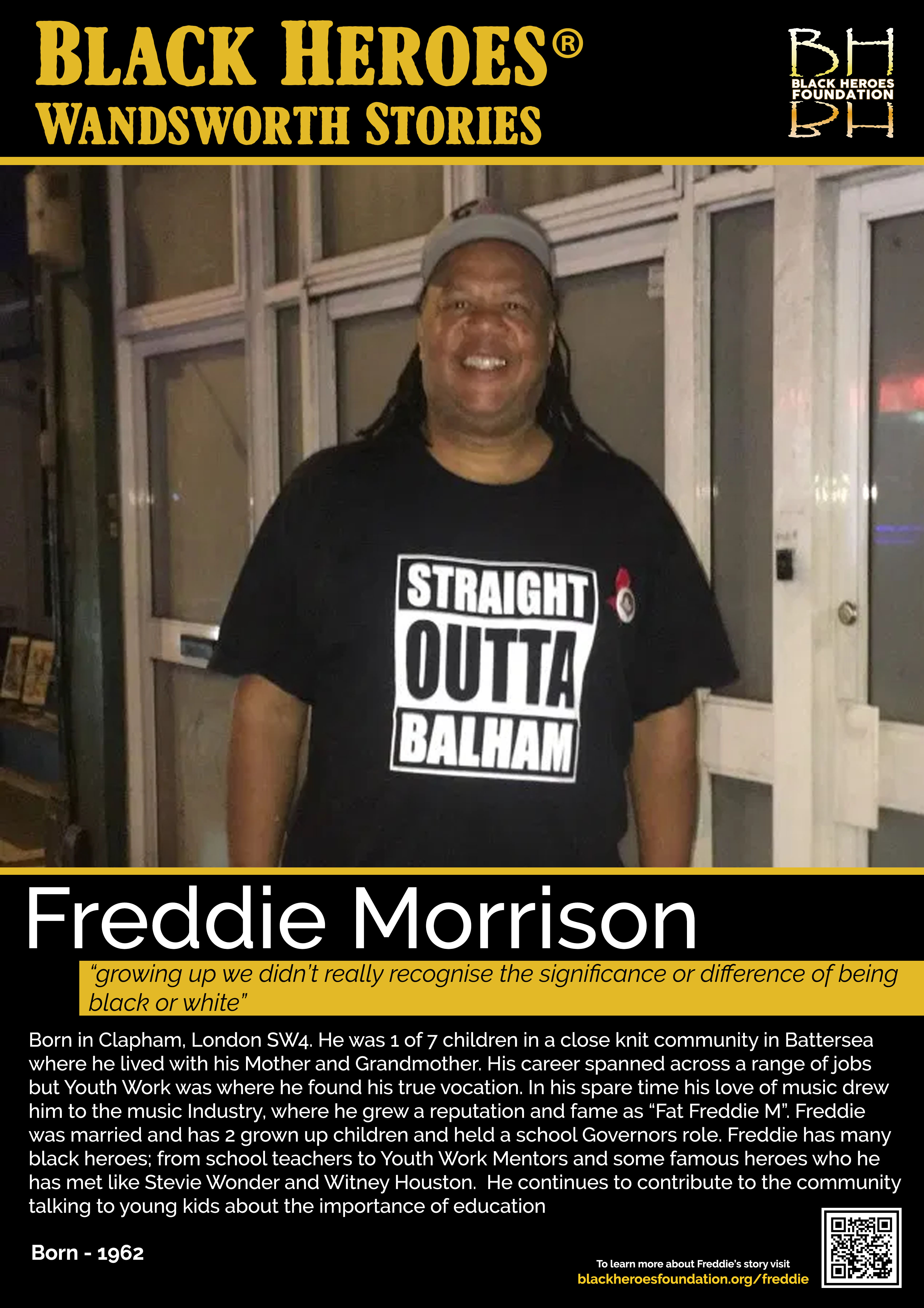 Freddie Morrison born in Clapham