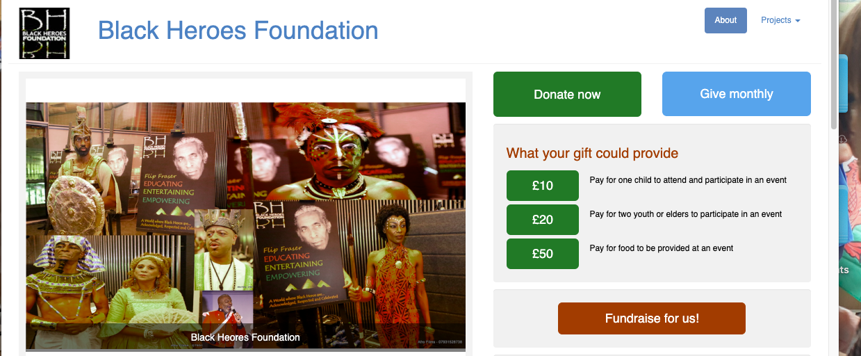 Local Giving BHF Donate to the Black Heroes Foundation
